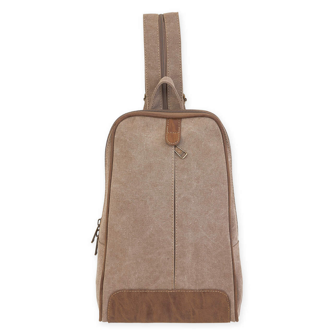 Washed Canvas Khaki Leather Sling/Backpack