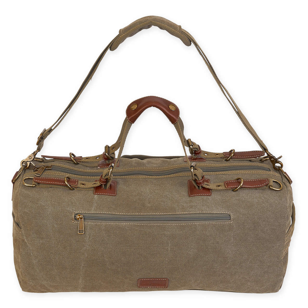 Military Green Washed Canvas Duffle Bag